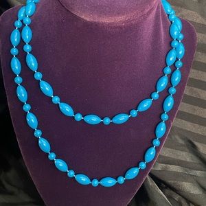 Vintage blue Beaded Necklace